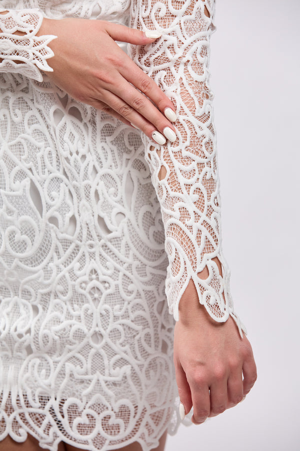 Rochie din dantela Jojo alb.