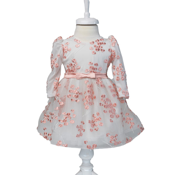 Rochie fetita steluta din tulle brodat