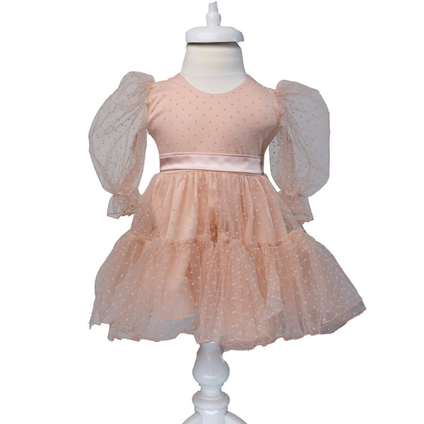 Rochie fetite  cu volane din tulle cu buline NATALY